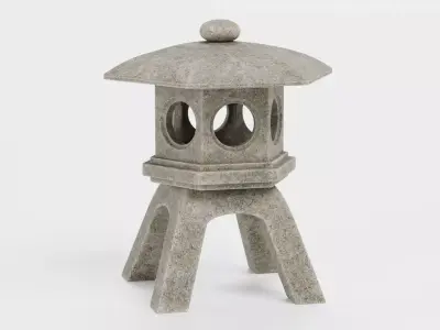 Japanese Toro Lantern Low-poly 3D model