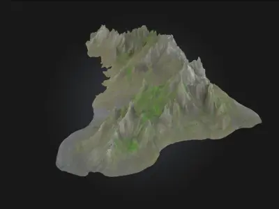 Mountain Terrain Model Realistic Landscape Free 3D model