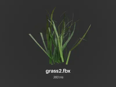 Grass Low Poly Realistic Game Ready 3D Model pack Low-poly 3D model