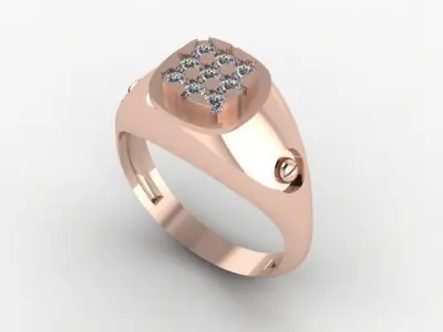 men ring for daimonds 3D print model get