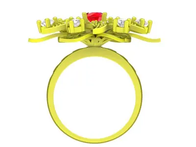 Luxury Floral Cluster Ring for Women  4468 3D print model