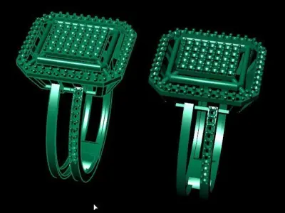 3steps diamond ring 3D print model