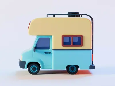 Stylized camper van 3D model