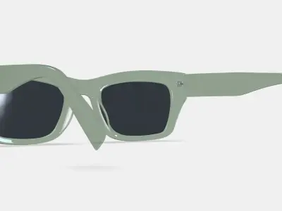 Makai Sunglasses in Aloe Crystal 3D model