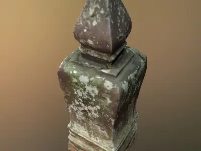 Scanned Small Monument Low-poly 3D model