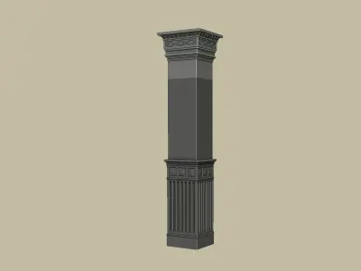 Printable 3D Model Components of Retro Upholstery Columns 3D print model