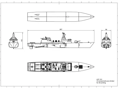 Cruiser - 3D print warship 3D print model