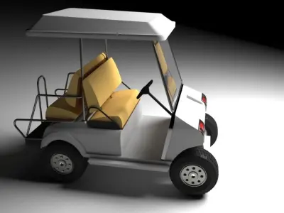 golf car Low-poly 3D model