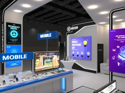 6m x 9m Exhibition Booth 3-Side Open Design 3D model