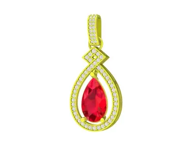 A6671 Luxury Diamond Pear Women Pendant 3D Model 3D print model