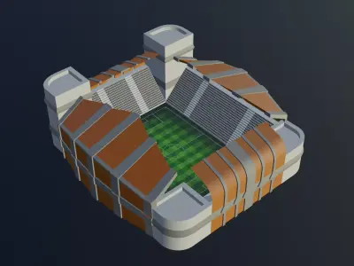 Football Stadium - Brown Low-poly 3D model