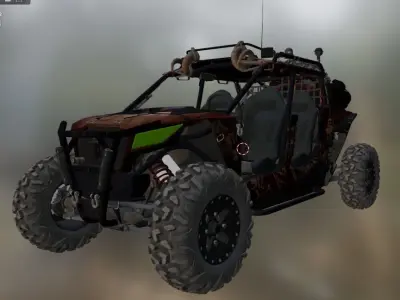 utv car 16 Low-poly 3D model