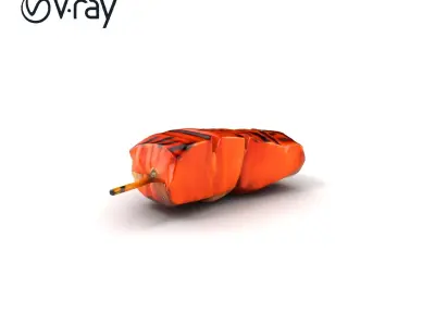 Realistic Salmon Kebab Grill Marks model pack Low-poly 3D model