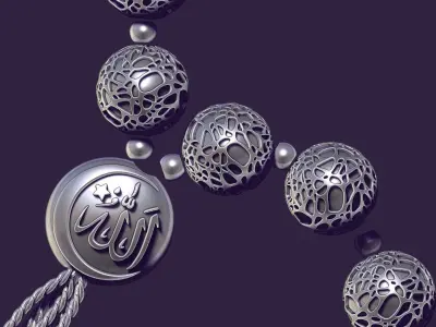 Muslim rosary Tasbih beads for casting in silver 3D print model
