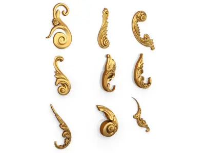 Acanthus Leaves Collection 10 3D model