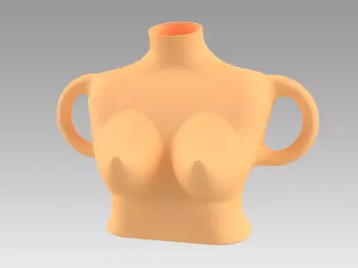 Vase female breast 3D print model