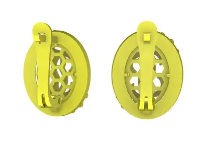 Luxury Oval Cluster Gemstone Earrings 5851 3D print model