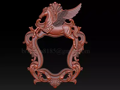 Pegasus Mirror Frame 3D print model