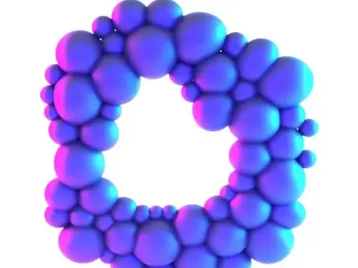 Modern Bubbles Wall mirror Decoration toy 3D print model