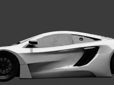 sport race car Low-poly 3D model