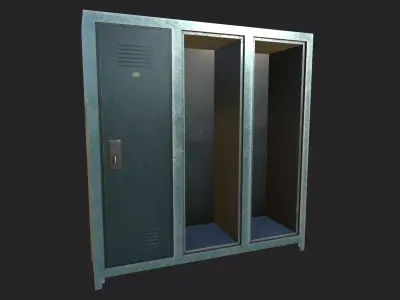 3D Locker Model High Poly With Textures And Hanger  Low-poly 3D model