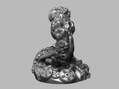 modern abstract robotic sculpture a180 3D print model