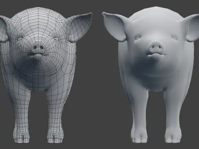 Pig Model Low-poly 3D model