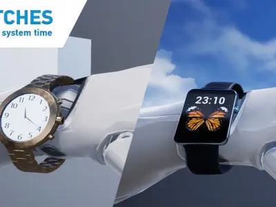 Watches for Unity3D and Unreal Engine Low-poly 3D model