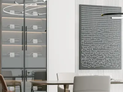 Modern table and style restaurant 3D model