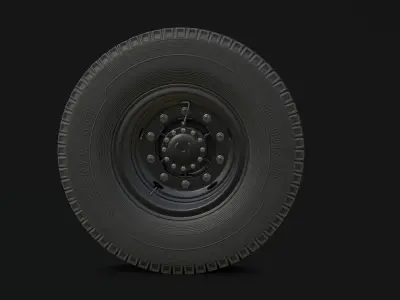 Wheel KAMAZ Free low-poly 3D model