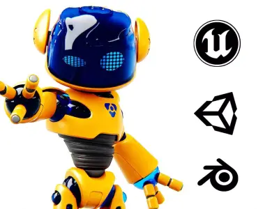 UTILITY BOT MONIKA  Rigged for Unreal Engine - Unity - MIXAMO 3D model