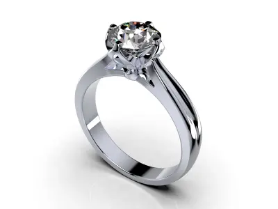 Tulip Style Engagement Ring CAD STL File-CC101 3D print model