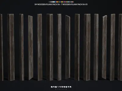 Wooden Plank Pack Vol 04 Low-poly 3D model