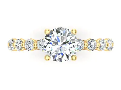 Engagement Ring With Round Stones 3D print model