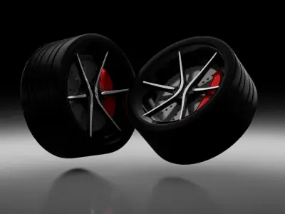 Generic Wheel With Brake Disk  3D model