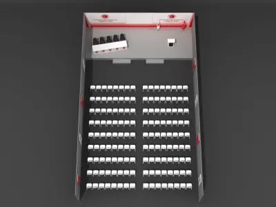 Stage Decor 50 with Chair Setup and Lectern Big Flag 3D model