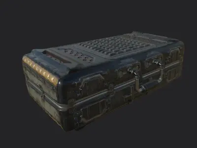 SciFi Case Low-poly 3D model Free low-poly 3D model