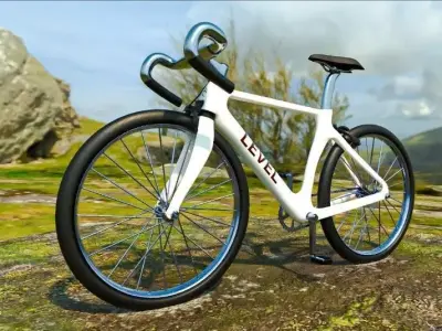 Futuristic Racing Bicycle  LEVEL Series High-Poly 3D Model Low-poly 3D model