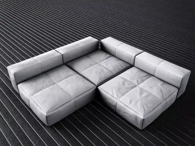 Modern Sofa HighPoly LowPoly 3D model