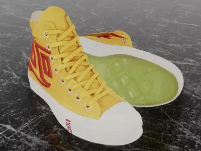 Converse x Kith x Coca Cola Chuck 70 High Top 3D SHOES Low-poly 3D model