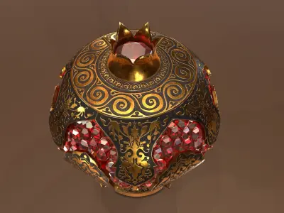 Pomegranate Souvenir Low-poly 3D model