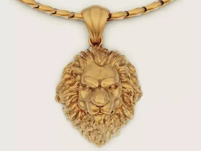 Lion pendant Silver Gold  Print Silver Gold  Print 3D print model