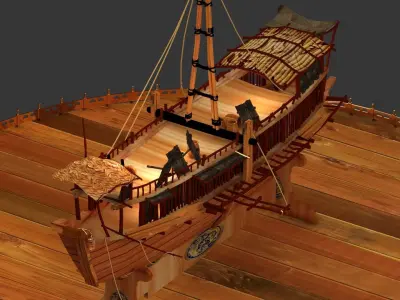 Chinese junk boat  3D model