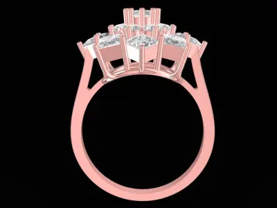 Luxury Snowflake Cluster Diamond Ring for Women 2429 3D print model