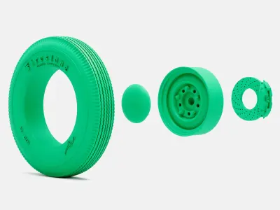 15x5 Smoothie Wheel Firestone 670-15 Tire 3D print model