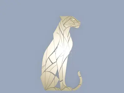 Geometric Panther Wall Art - 3D Decorative Model Low-poly 3D model