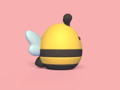 Round Bee 3D print model