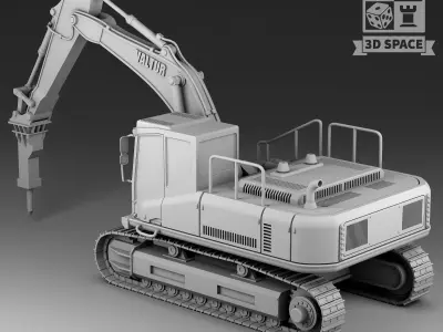 hydraulic hammer 3D print model