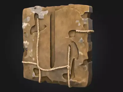 Skullbound Relic Tablet Low-poly 3D model