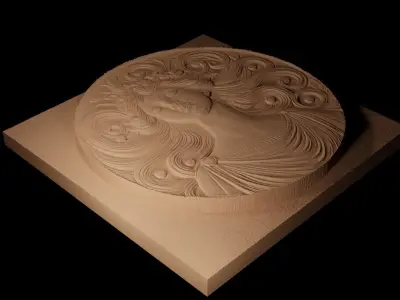 Nymph CNC 3d Print High Relief Sand Casting 3D print model